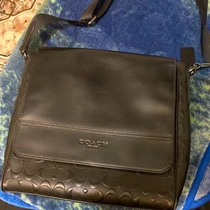 Coach classic crossbody embossed leather bag